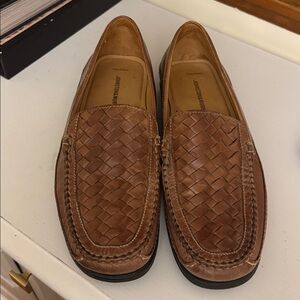 JOHNSTON & MURPHY Sheepskin Woven Slip On Drivers